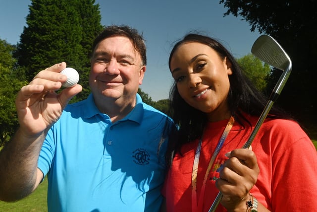 Chair Gary Speakman and Fundraising Coordinator Emma Safo at Chair's Charity Golf Day Raises £7,000 in for Wigan Youth Zone