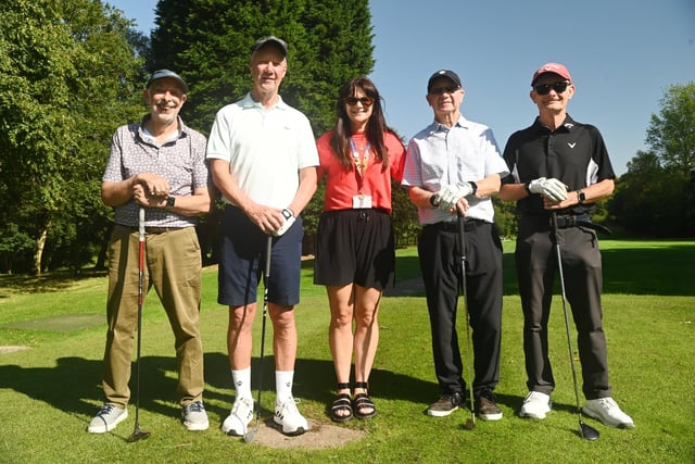 Our Head of Fundraising, Lynsey Heyes with one of the fantastic teams at Chair's Charity Golf Day